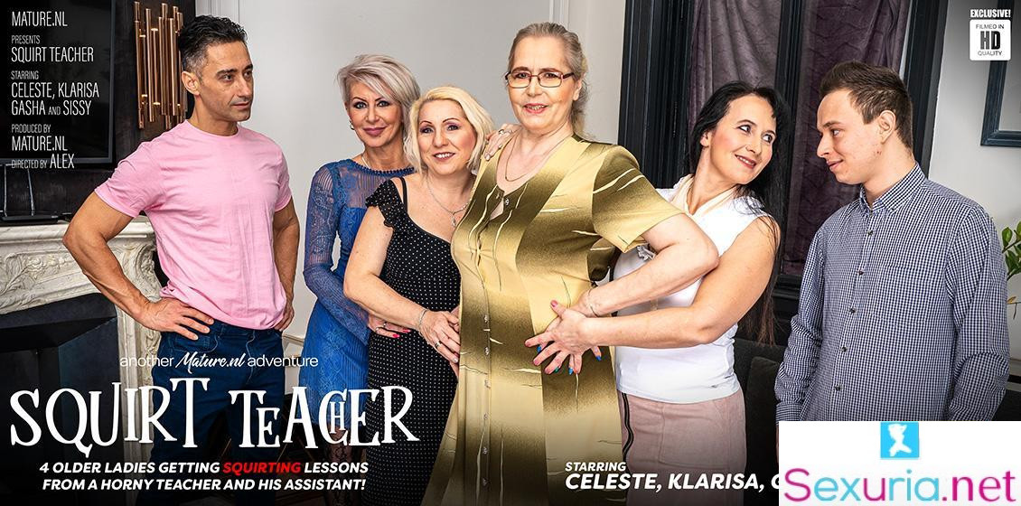 Mature NL - Celeste, Gasha, Klarisa, Mugur & Sissy - Four older ladies get teached 1080p