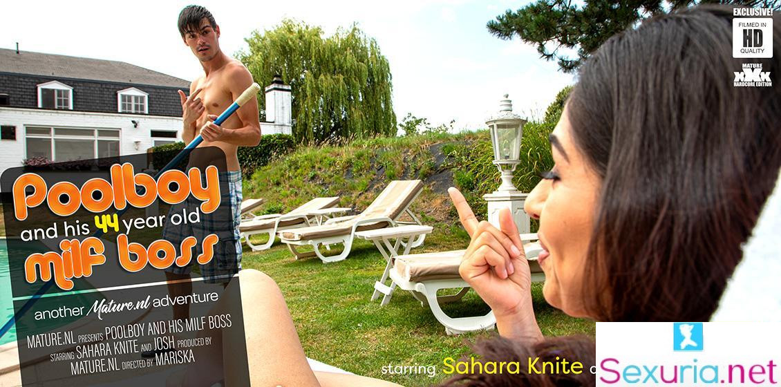 Mature NL - Poolboy Josh is doing his hairy MILF boss Sahara Knite in the garden 1080p