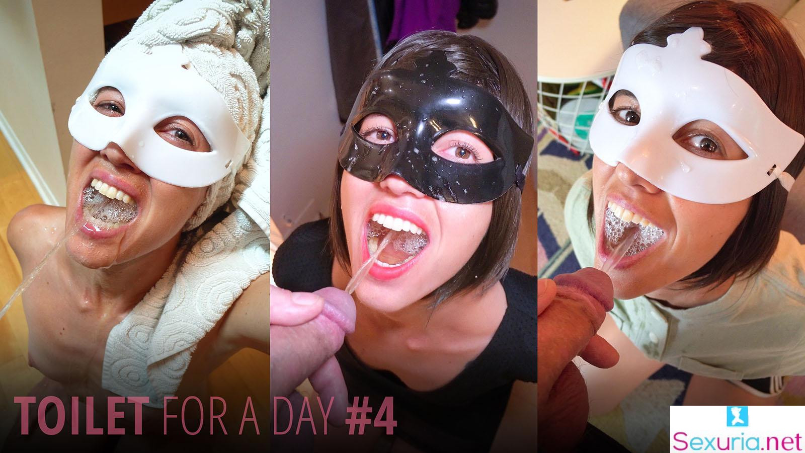 Piss Play - New July 2021 - Toilet For A Day 4 + Piss Conditioning + Spit And Handcuffs # 2 1080p