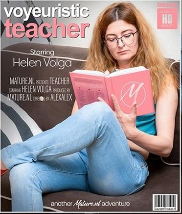 Helen Volga (46) - Voyeuristic teacher plays with her hairy pussy 1080p