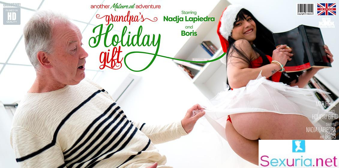 Mature NL - Nadja Lapiedra - Grandpa's wet, horny and young holiday gift is ready for him 1080p