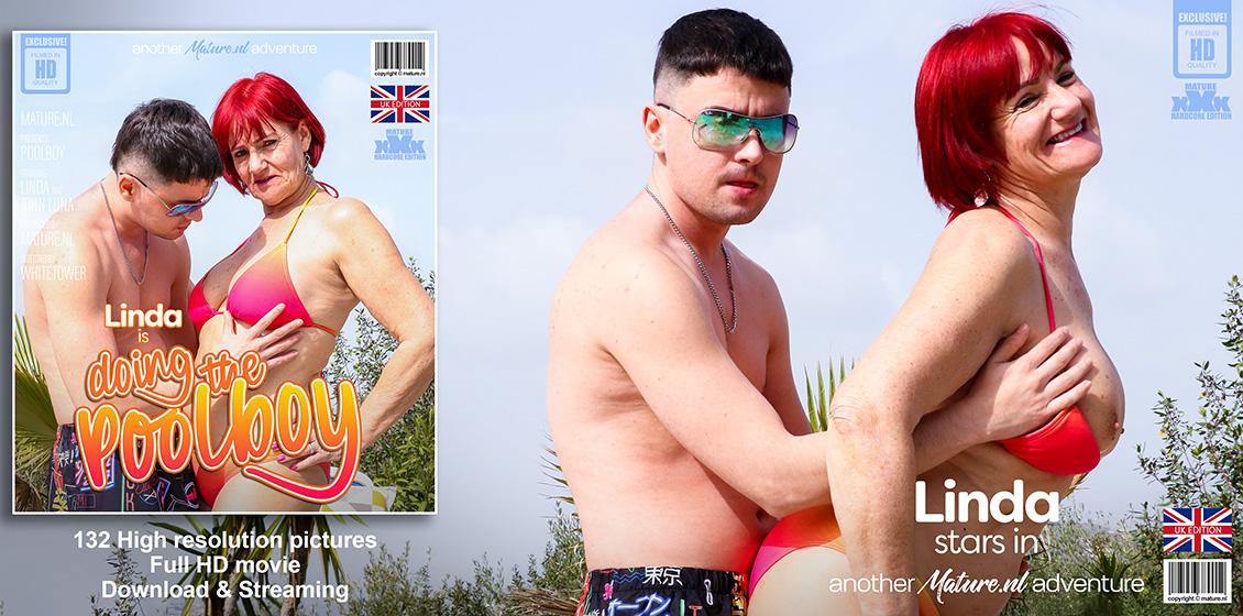 John Luna (23), Linda (EU) (64) - Poolside Seduction! Granny Linda Seduces the young Poolboy! - 1080p