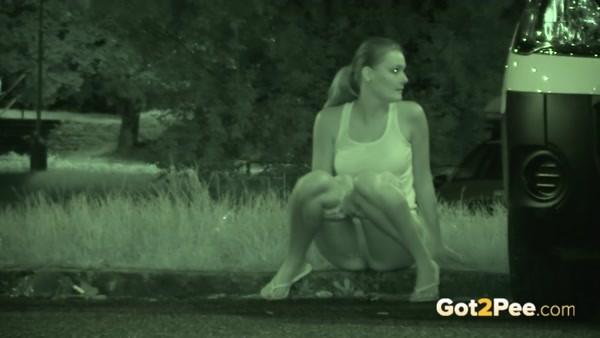 The night piss pissing someone else's car while people were walking around! (FullHD 1080p)