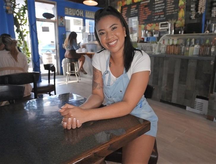 Ameena Greene in The Cafe Waitress Gets Creampied 720p