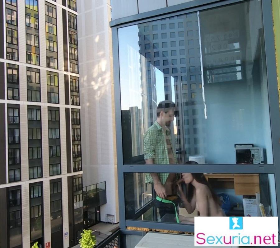 Redkittycat - Spying on the Neighbors Public Sex on the Balcony FullHD 1080p