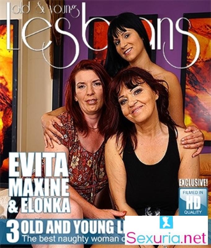 Elonka, Evita S, Maxine O - Stepmother and stepdaughter and a mature girlfriend having a lesbian 3some - 1080p
