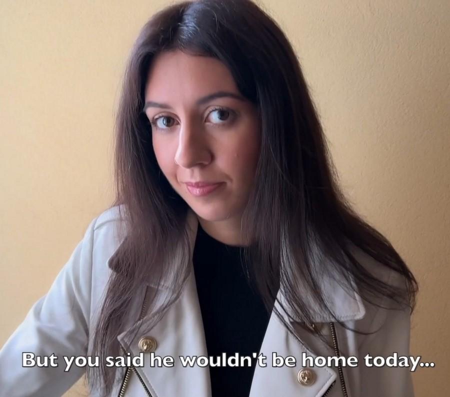 Katty West - Wife Cheats her Husband in the Entrance and walks on Public with Cum on Face FullHD 1080p