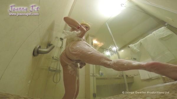 Joanna Jet - Shemale solo play in the shower (JetCam 23 / Shower SpyCam 31) (1080p)