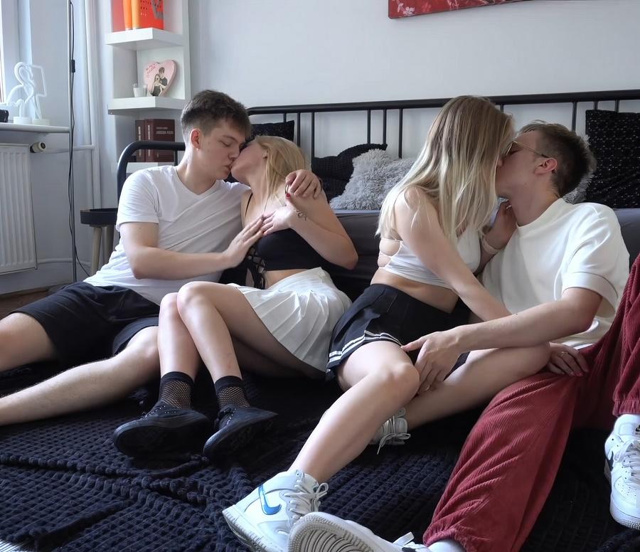 Mira David, Lis Evans - College Foursome Party FullHD 1080p