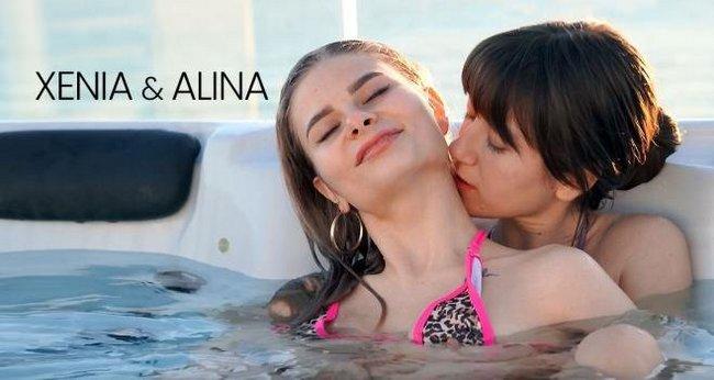 Alina L & Xenia Blondi - Lesbian sex with a view 1080p