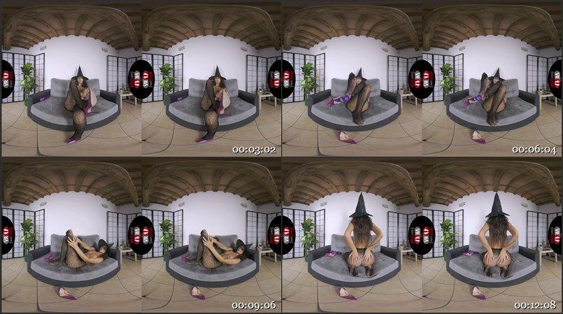 Topless Witch Plays With Her Massive Vibrator Wand 1440p