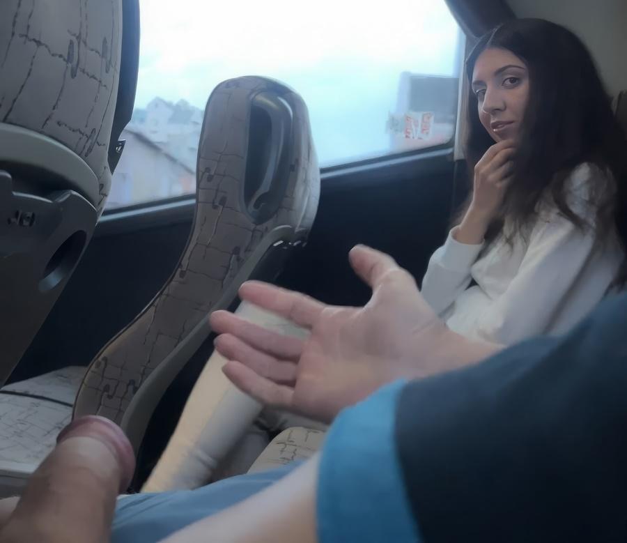 Katty West - Public Dick Flashing Girl Saw My Dick On The Bus And Helped Me Cum With Her Hand FullHD 1080p