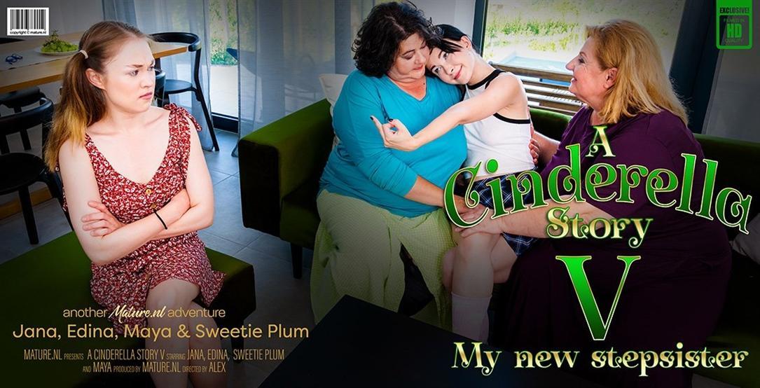 Edina, Jana, Maya, Sweetie Plum - The BBW evil stepmoms have a new stepdaughter and teeny Maya isn't happy with it - 720p