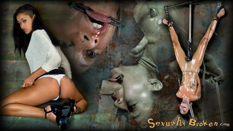 Skin Diamond - Skin Diamond is oiled up and sexually broken. Brutal throat fucking, Orgasm overload 720p