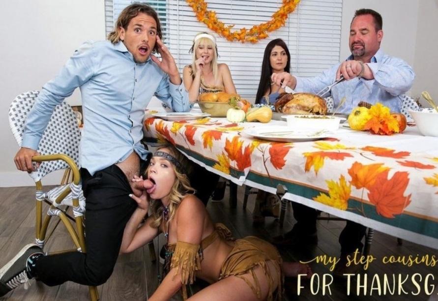 Jessie Saint & Katie Kush - My Step Cousins Cum For Thanksgiving 1080p