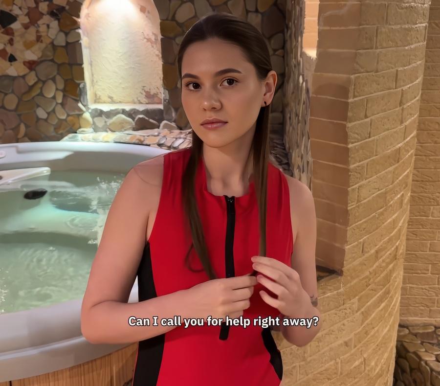 Kisselka - New Lifeguard Tries To Please a VIP Guest By Fucking Him Near The Pool And In The Sauna FullHD 1080p