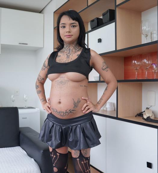 Annie Clementine, horny pregnant Brazilian cutie comes to fuck a big cock (Pregnant, Anal, 0% pussy, dirty talk, 1on1) OB599 FullHD 1080p/HD 720p