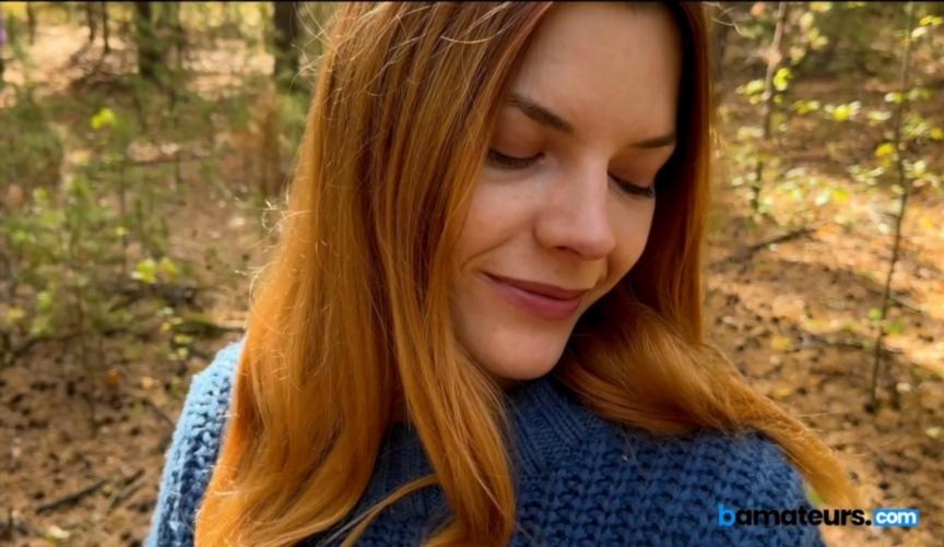 Olli, Ivan - Ginger babe swallows cock in the woods FullHD 1080p