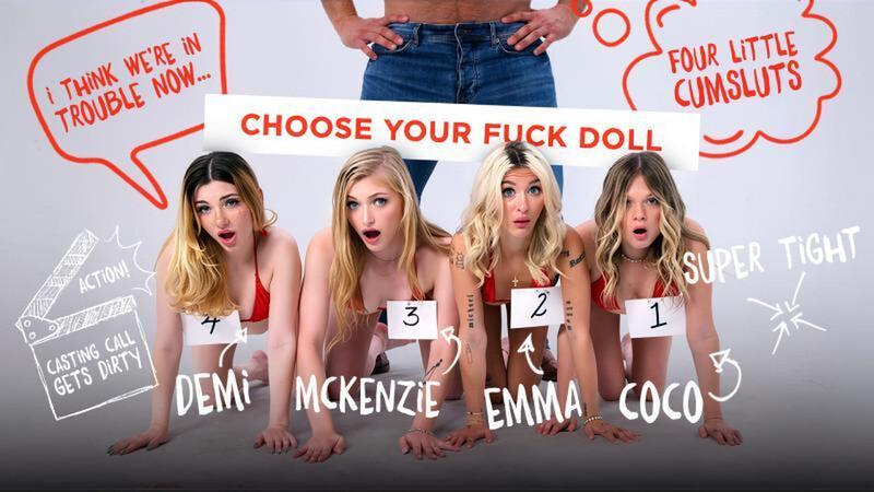 Mckenzie Mae, Emma Rosie, Demi Hawks, Coco Lovelock - Polar Opposites: Four Petite Blondes vs Huge Director (PervCasting) FullHD 1080p/HD 720p