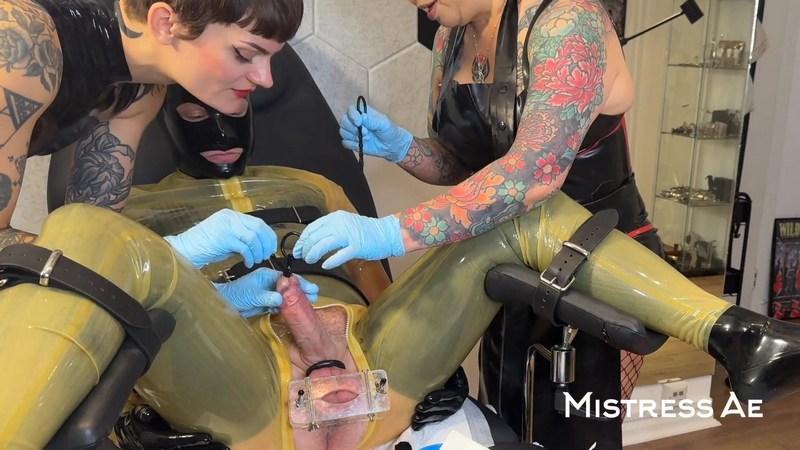 MistressAe, Li Ying - CBT Ball Crushing and Double Silicone Sounding 1080p