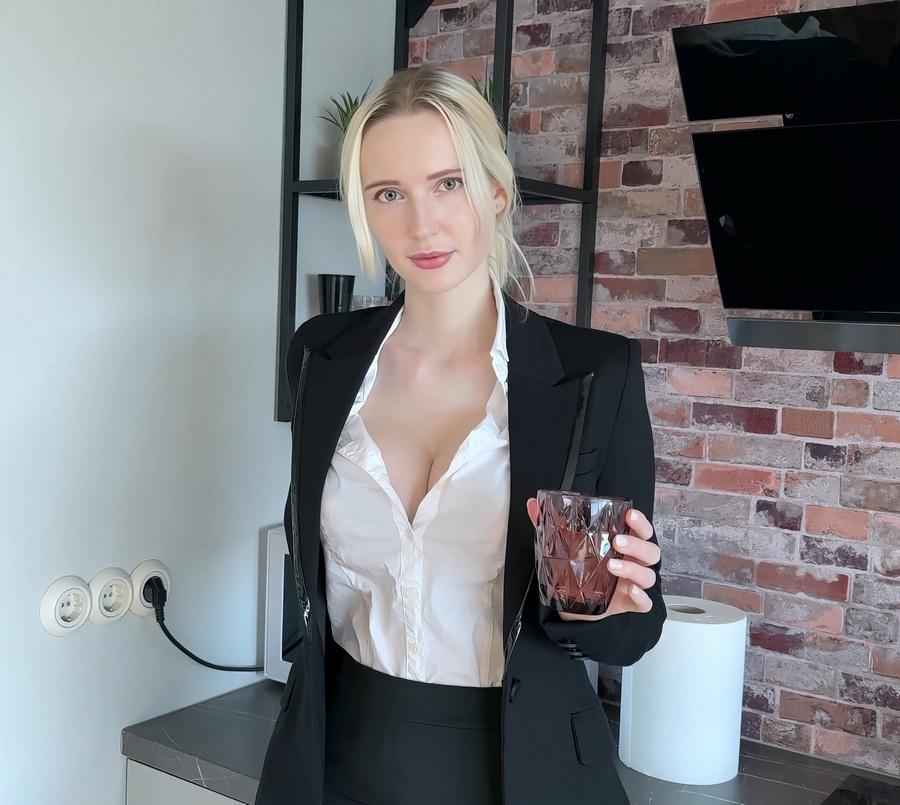 Tania Shinaryen - Fucking Hot Coworker In Office Kitchen Titjob Cum On Her Big Tits UltraHD/4K 2160p