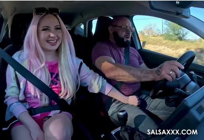 Maria Gail - Pink Haired Latina in Intense Car Fucking  FullHD 1080p/HD 720p
