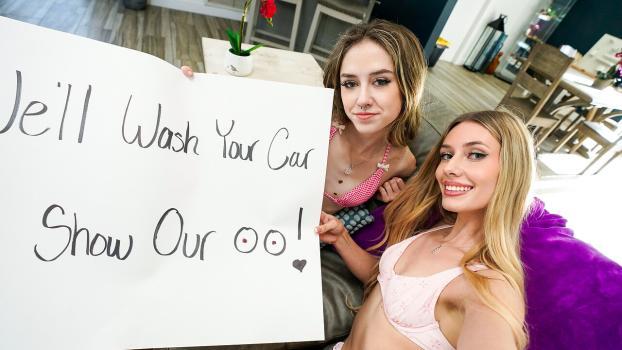 Daisy Fox, Emily Jade - Stepsis And Her Friend Have A Bikini Carwash FullHD 1080p/4k 2160p