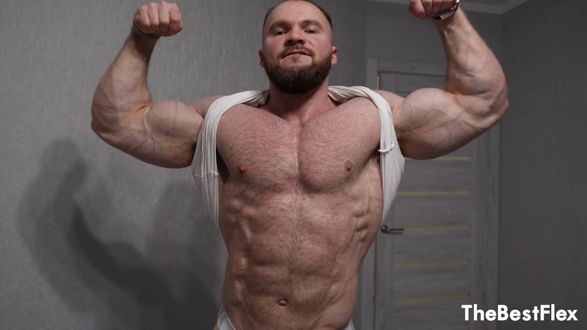 TheBestFlex - Bogdan - Hairy Muscle God Shirt Rip - 4K/2160p