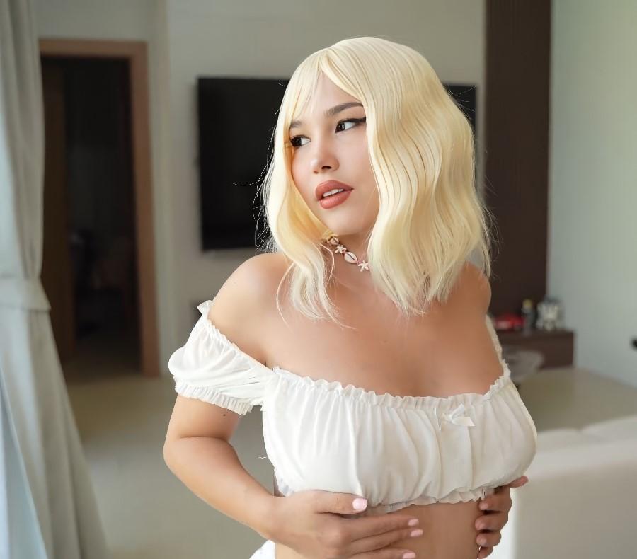 Karina Lin - Hot Asian Blonde Begs For Huge Cock And Creampie FullHD 1080p