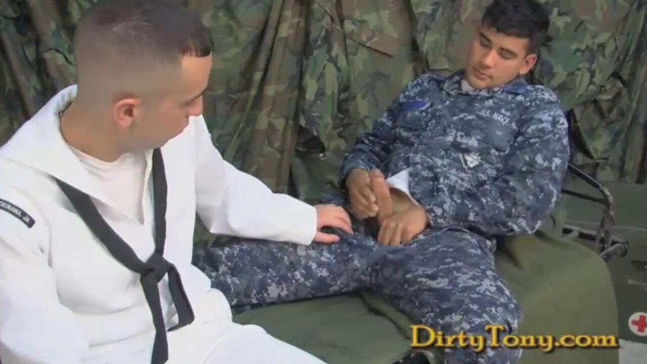 DirtyTony - Naked Marine - Naval Airman Ac's First Gay Blowjob - HD/720p